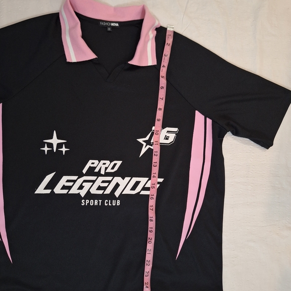 NWOT FASHION NOVA BUNDLE Black and Pink Polo with White and Maroon Jersey - Picture 7 of 16